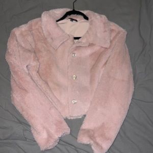 Kendall & Kylie cropped fur jacket